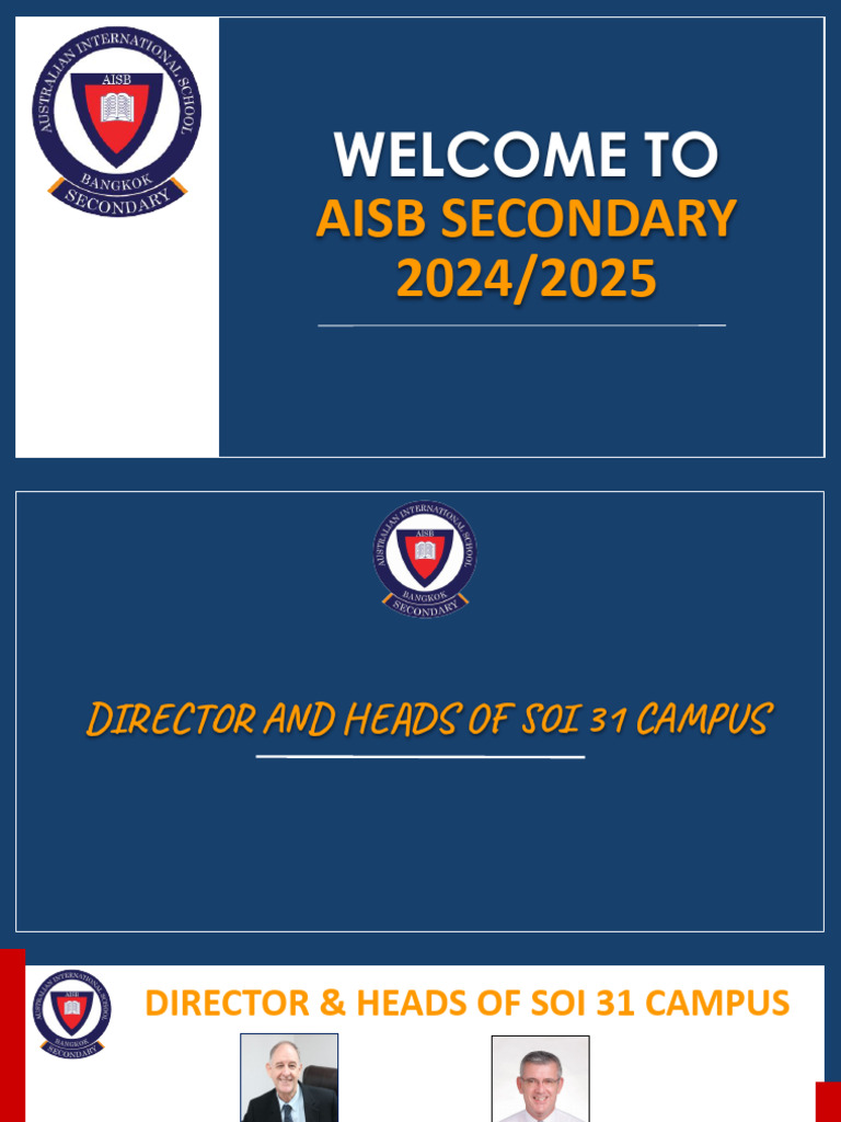 AISB Secondary Leadership Overview 2024 | PDF | Teachers | Learning