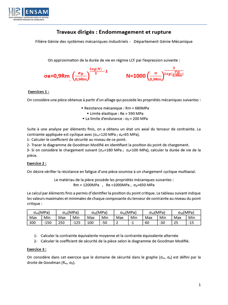 Analyse de la fatigue des matériaux mécaniques | PDF | Fatigue ...