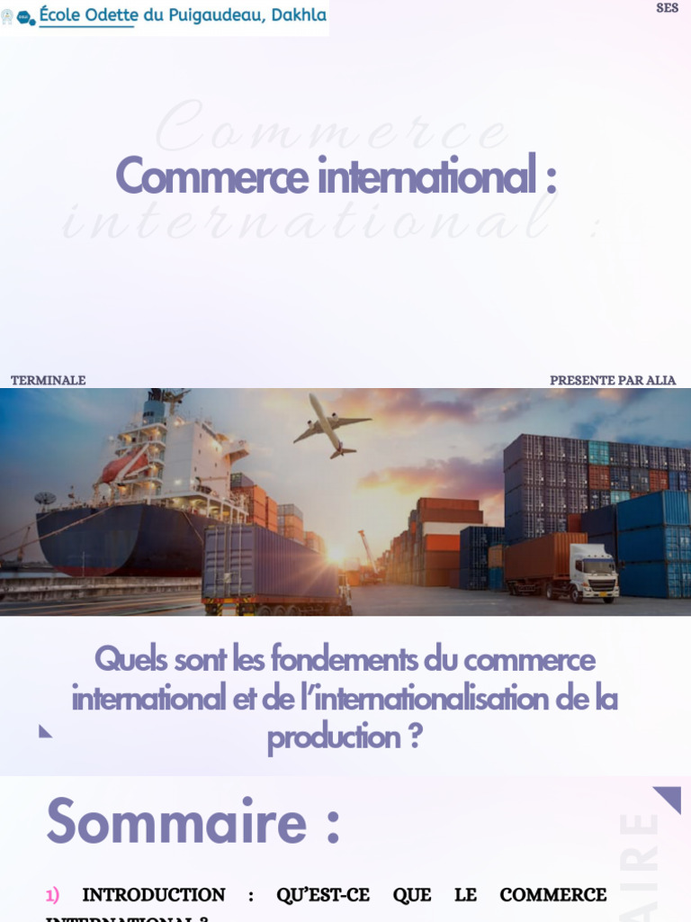 Fondements du Commerce International | PDF | Protectionnisme | Libre ...
