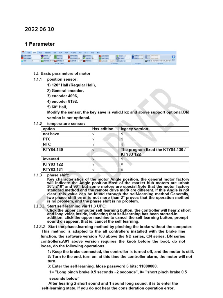Motor Parameter Configuration Guide | PDF | Throttle | Electric Motor
