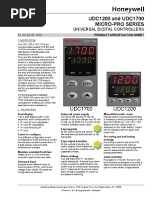 Honeywell udc1200 micro pro manual user