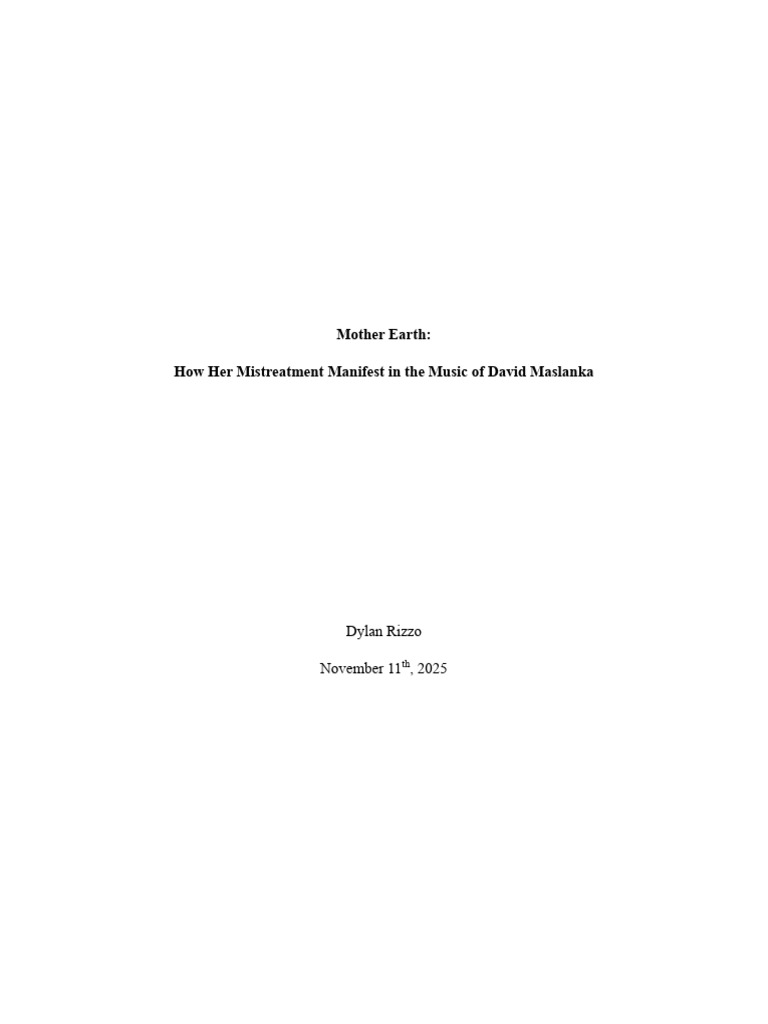 Mother Earth - Grad Writing Sample | PDF | Anger | Musical Compositions