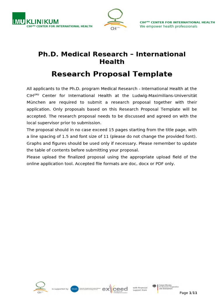PhDMR-IH 2022 ResearchProjectProposal | PDF | Doctor Of Philosophy