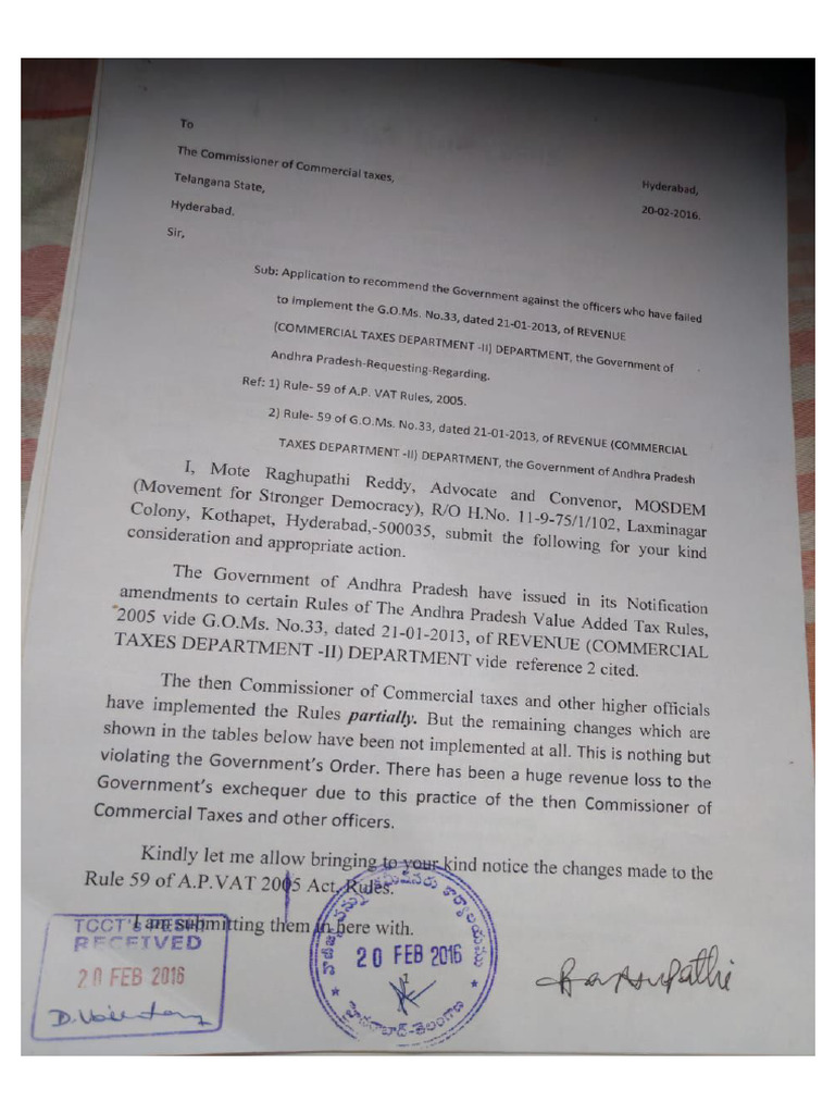 Letter to Commissioner 20.02.2016 | PDF