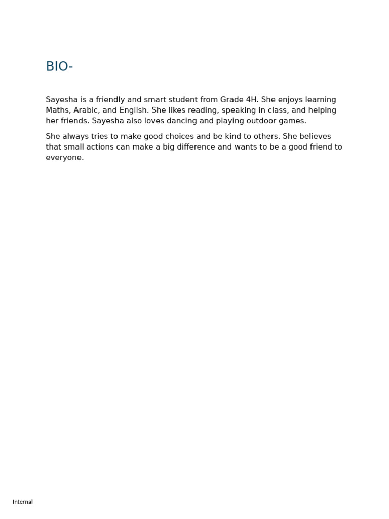 SayeshaTaneja 4H Bio | PDF