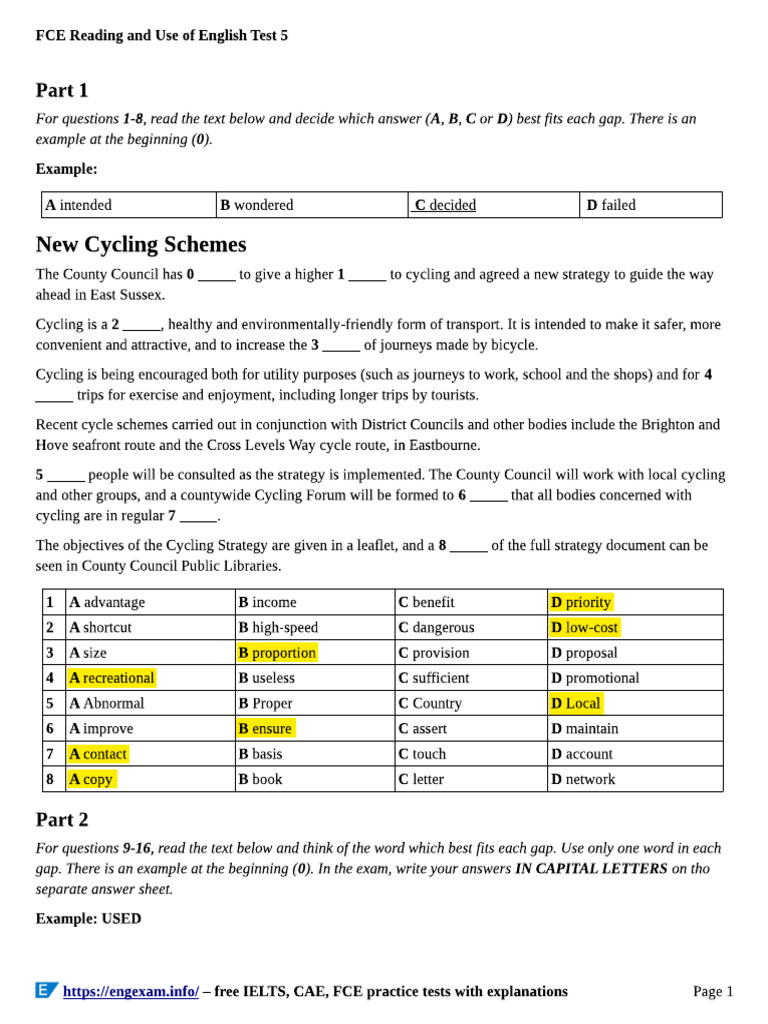 Test 5 Reading | PDF