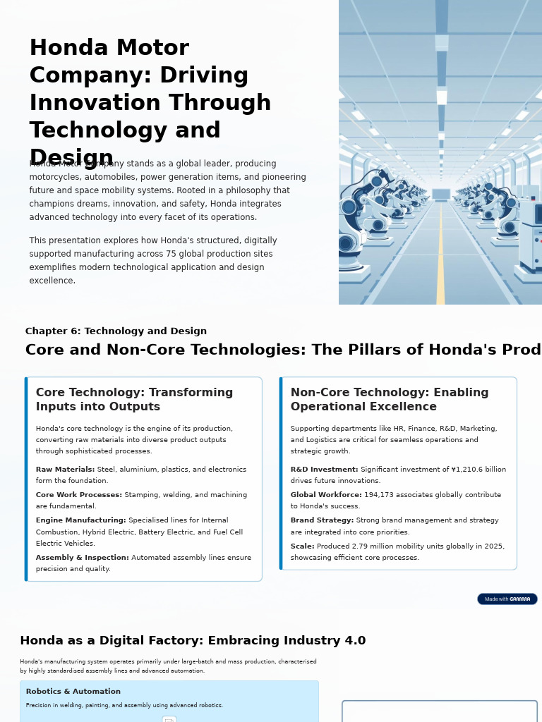 Honda's Innovation in Manufacturing Technology | PDF | Engines | Honda