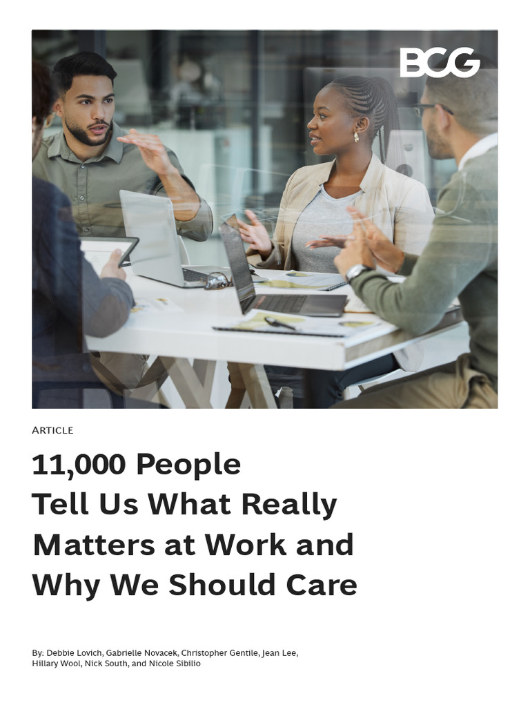 11 000 People Tell Us What Really Matters at Work and Why We Should ...