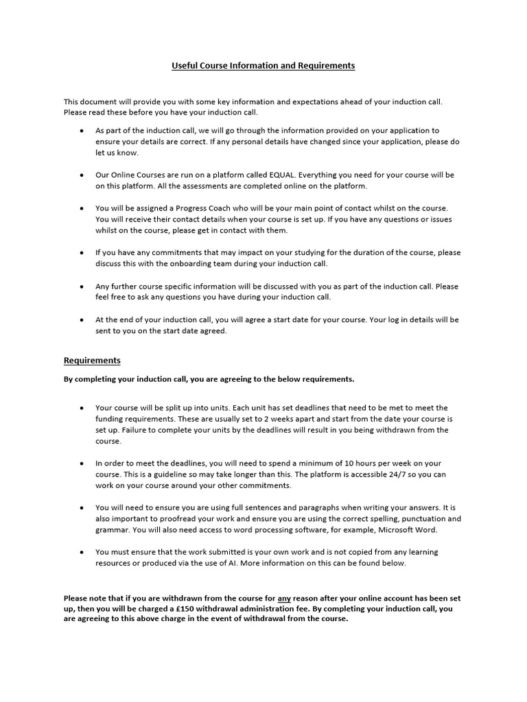 Online Course Requirements and Information | PDF | Artificial ...