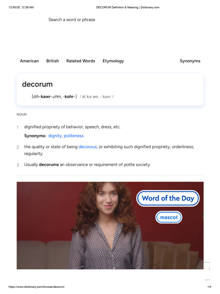 Understanding Decorum: Definition & Usage | PDF | Lexicology | Linguistics