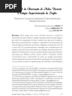 O Papel da Observação de Aulas Durante
