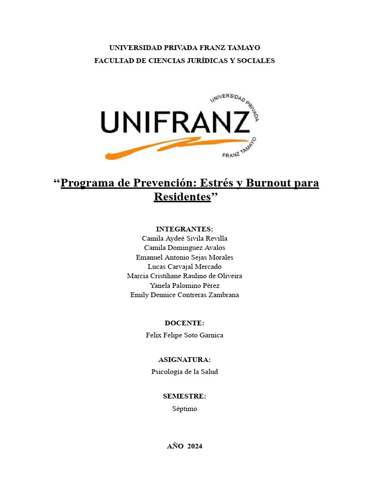 Documento de Hito 4 Programa de Prevencion Del Estres y Burnout | PDF ...