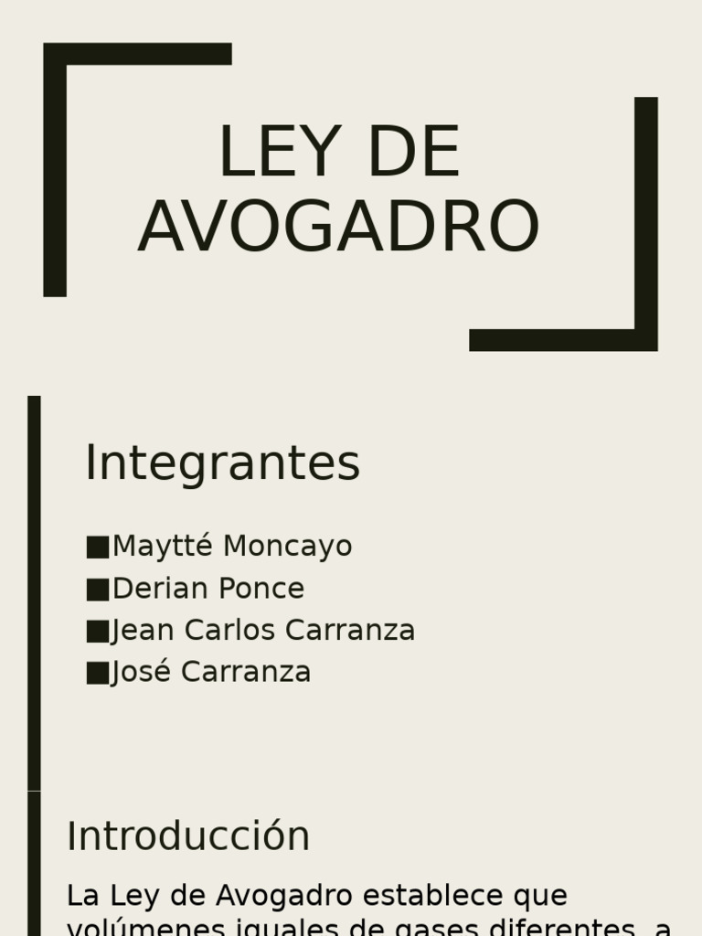 Ley de Avogadro: Volumen y Moles de Gas | PDF | Mole (Unidad) | Gases