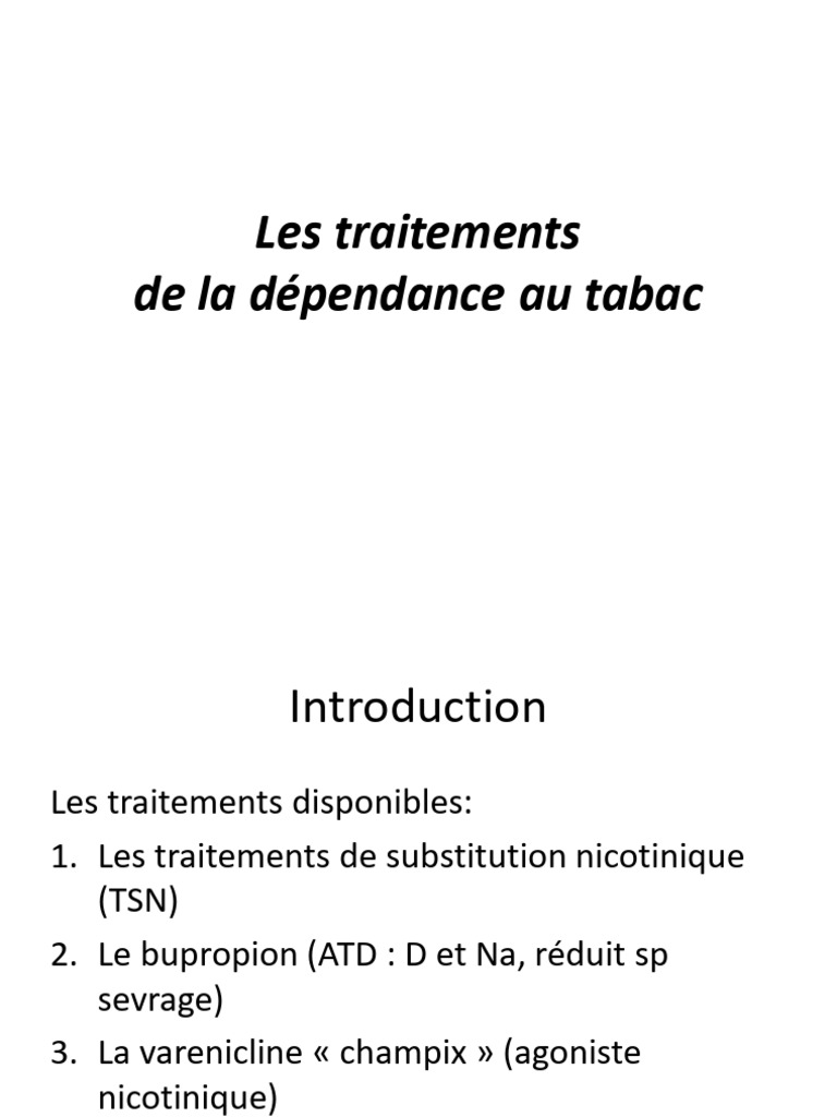 Traitements efficaces contre la dépendance au tabac | PDF | Sevrage ...