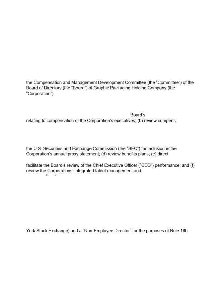 Graphic Packaging Compensation Committee Charter | PDF | Committee ...