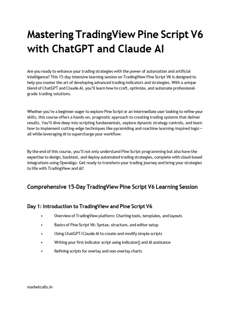 Master TradingView Pine Script V6 with AI | PDF | Artificial ...
