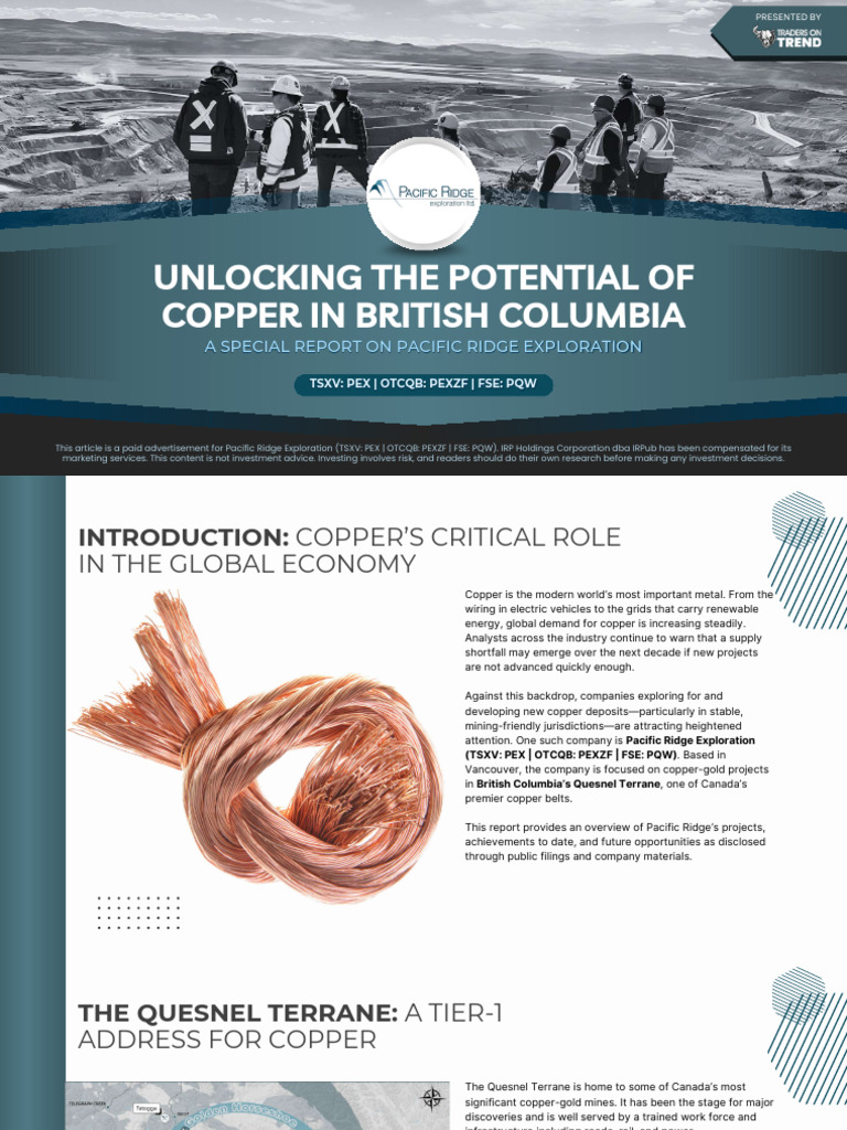 Copper Exploration in BC: Pacific Ridge | PDF | Financial Adviser | Risk