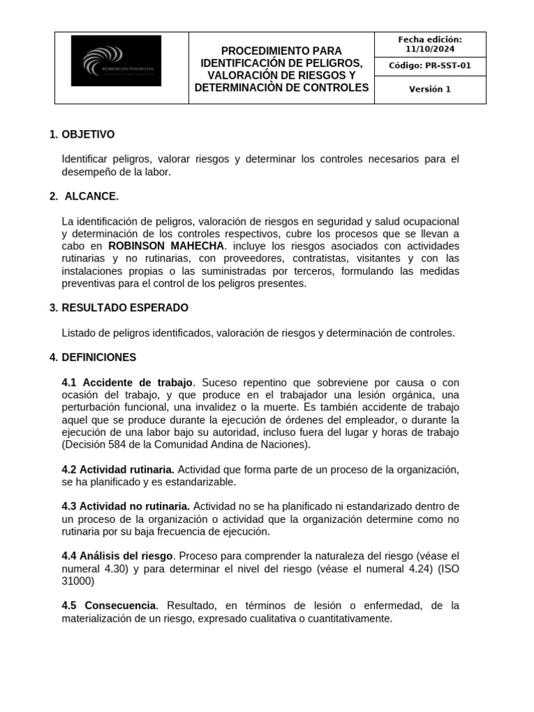 Identificación y Control de Riesgos Laborales | PDF | Músculo | Estrés ...