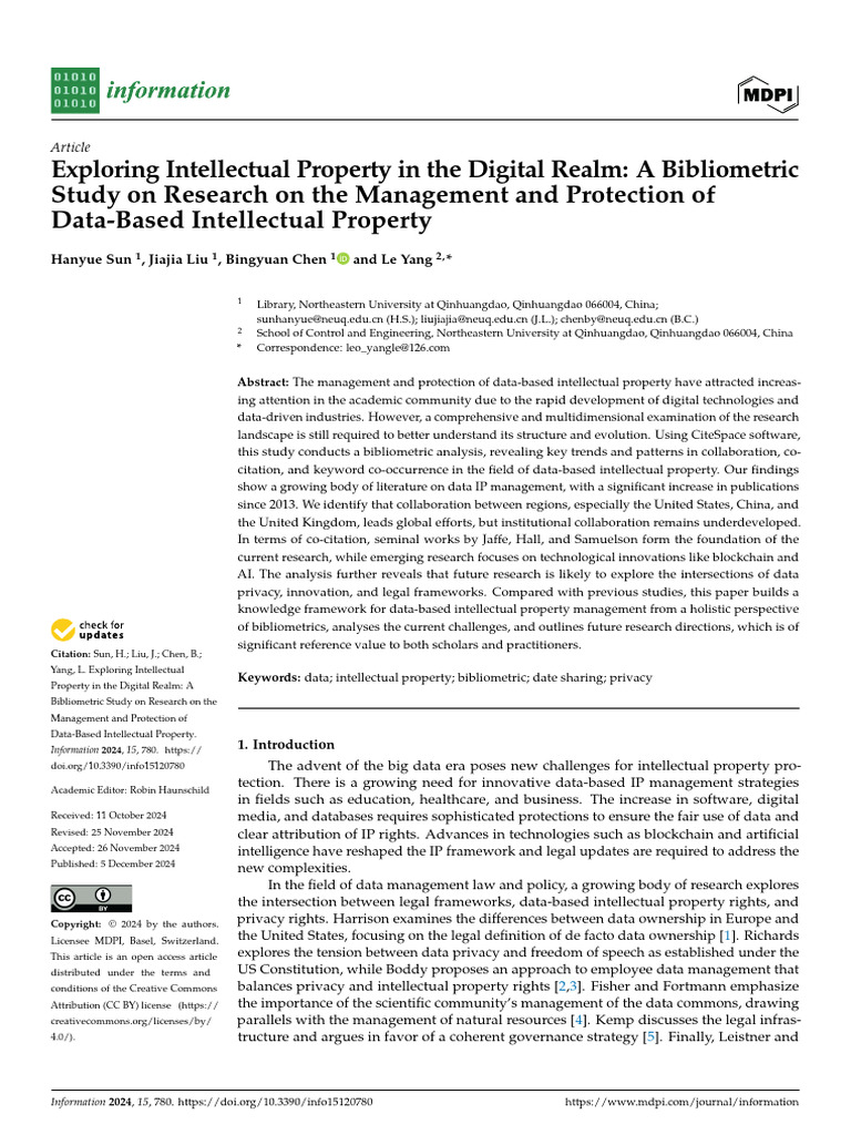 Data-Based Intellectual Property Analysis | PDF