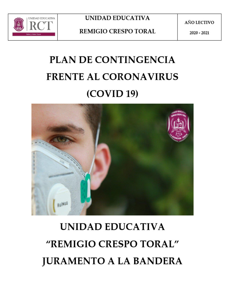 Plan de Contingencia COVID-19 UERCT | PDF | Epidemias | Salud pública