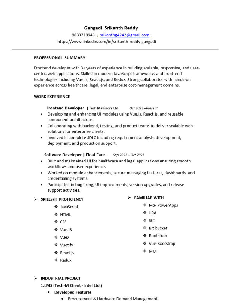 Frontend Developer with JavaScript Expertise | PDF | Computing ...