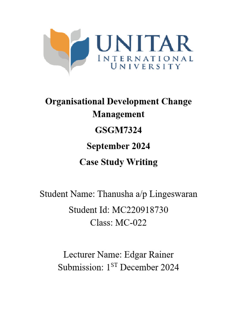 MC220918730 - Case Study - gsgm7324 | PDF | Change Management | Action ...