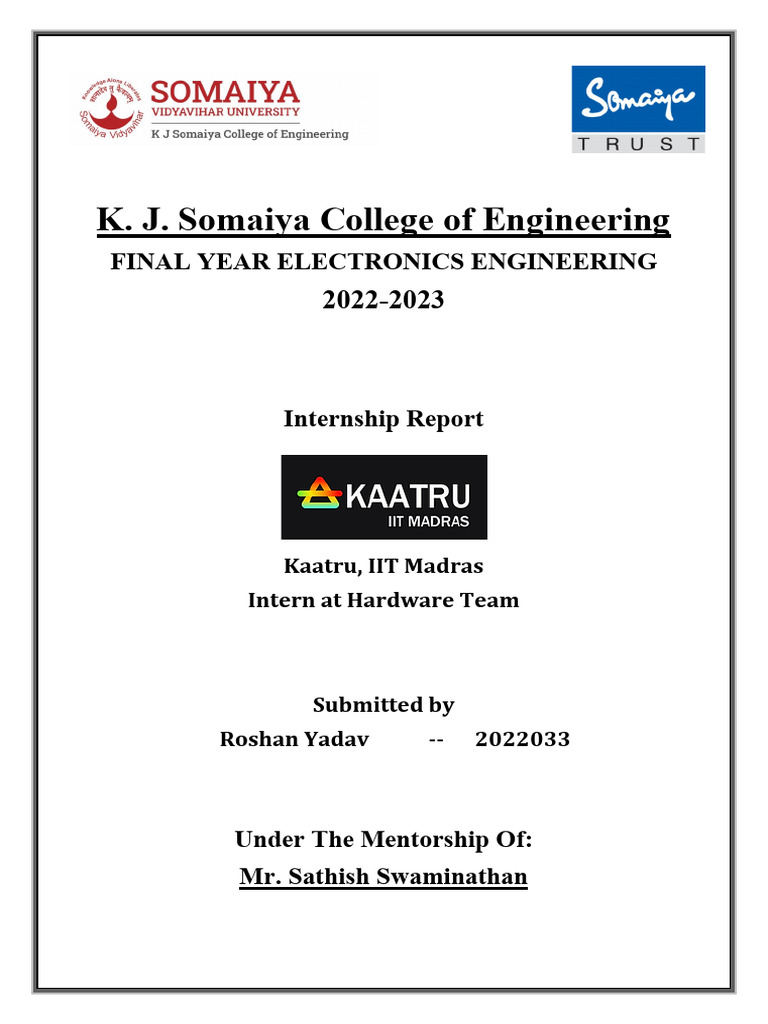 SAMPLE Internship Report 1 240404 113333 | PDF | Computer Engineering