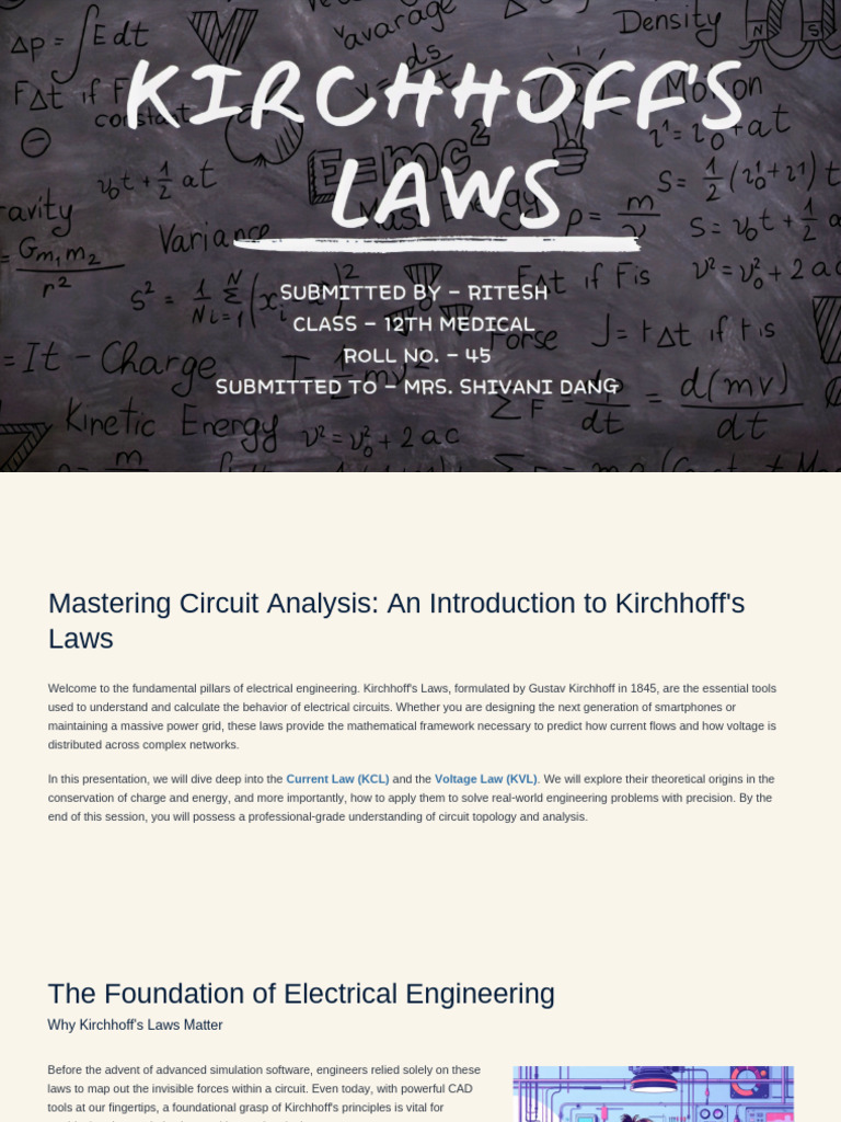 Mastering Circuit Analysis An Introduction To Kirchhoffs Laws - PPTX ...