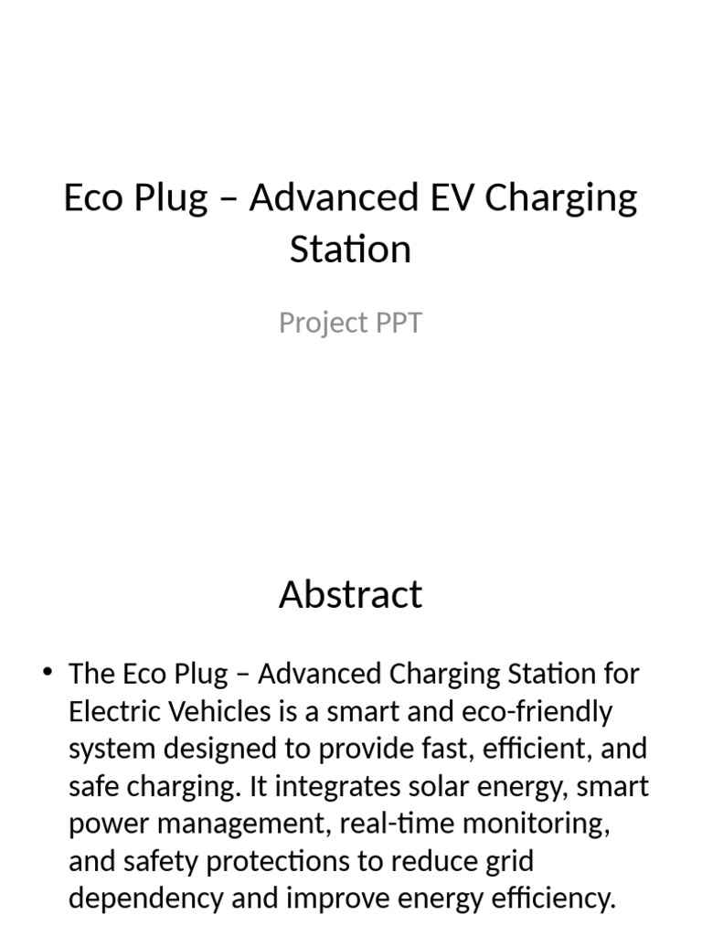 Eco Plug: Smart EV Charging Station | PDF