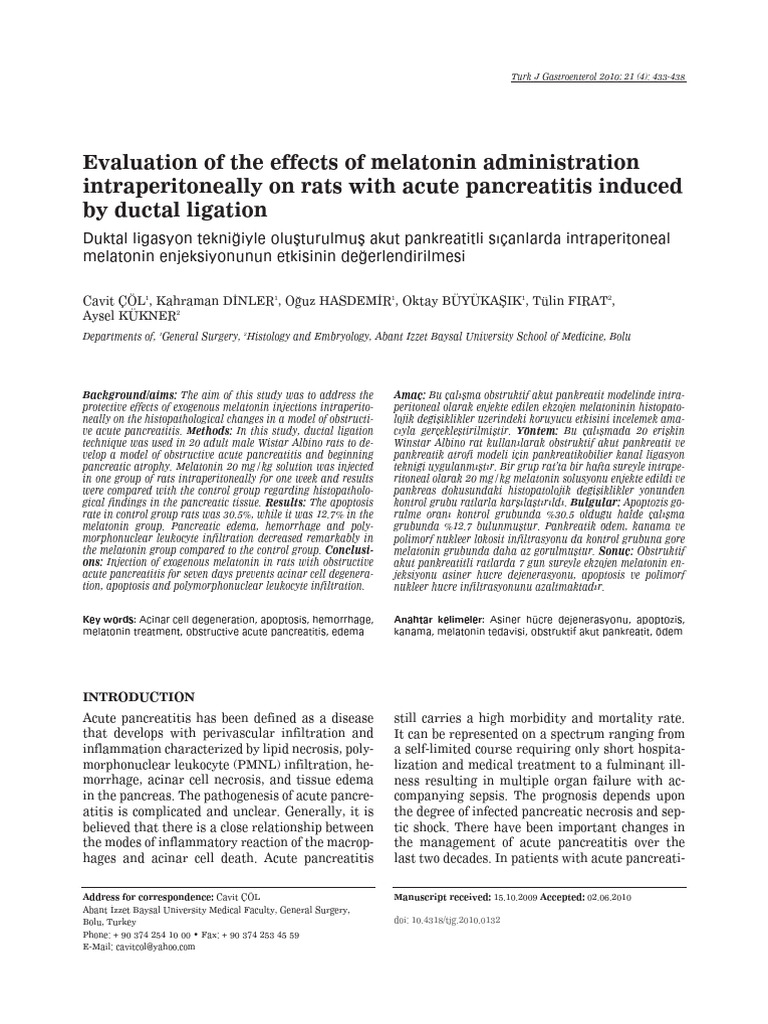 WoS - Evaluation of The Effects of Melatonin Administration ...
