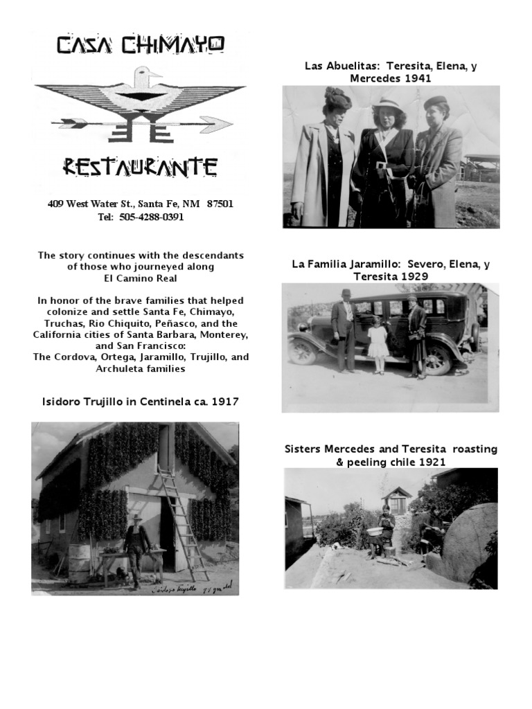 Casa Chimayo Santa Fe Menu PDF Burrito Salad
