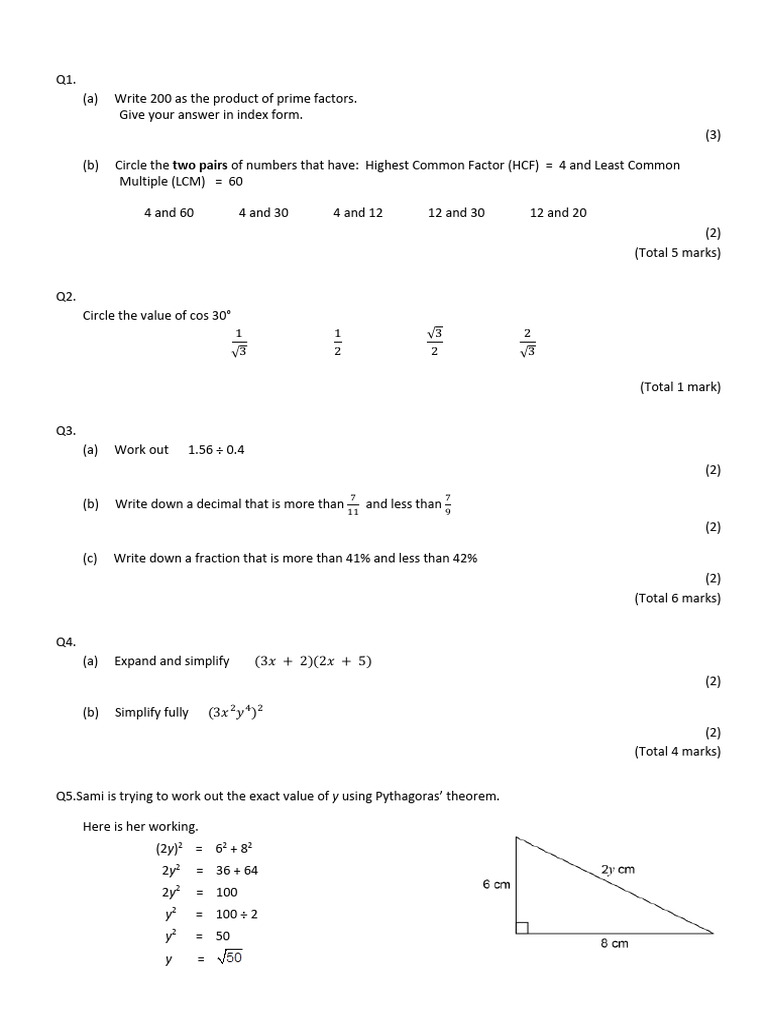 Math Exam Questions and Solutions | PDF | Mathematics | Discrete ...