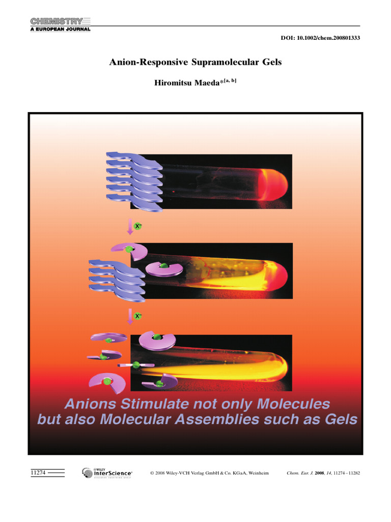Anion-Responsive Supramolecular Gels | PDF | Supramolecular Chemistry ...