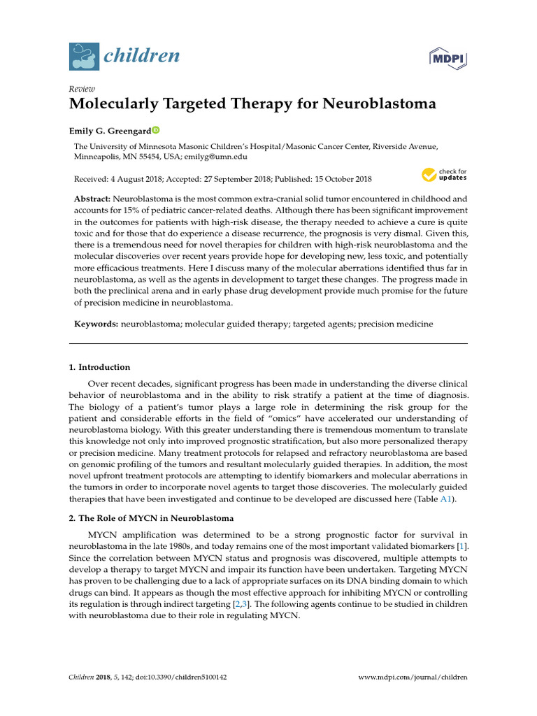 Molecularly Targeted Therapy For NB | PDF | P53 | Autophagy