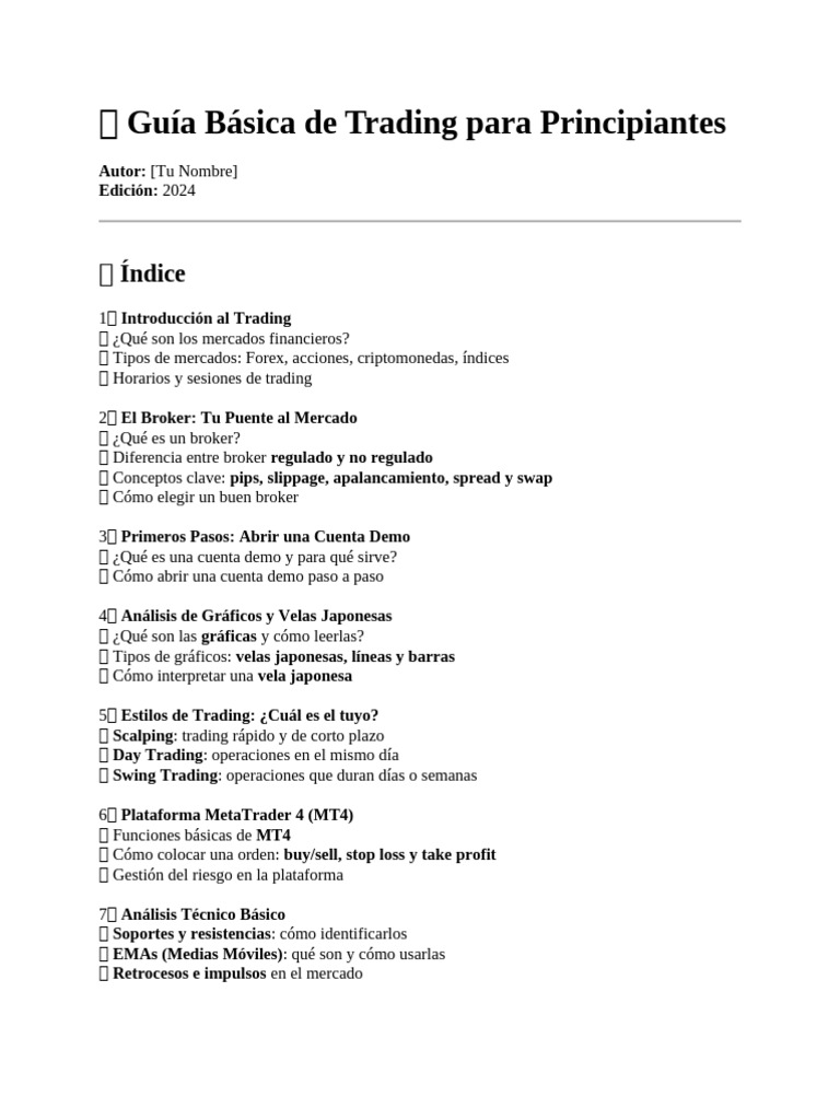 Guía de Trading para Principiantes | PDF