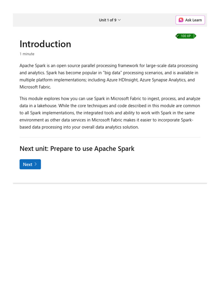 Using Apache Spark in Microsoft Fabric | PDF | Apache Spark ...