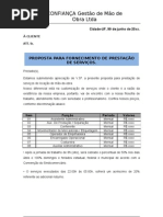 PROPOSTA DE PRESTAÇÃO DE SERVIÇOS CONTABEIS