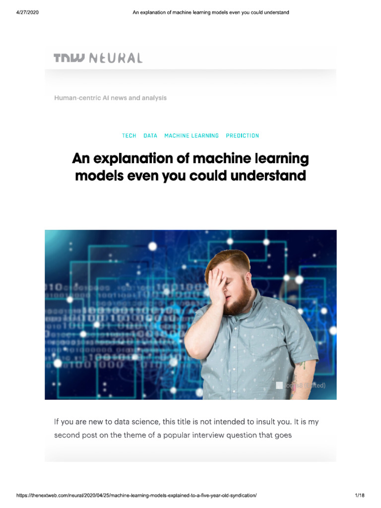 An Explanation of Machine Learning Models Even You Could Understand ...