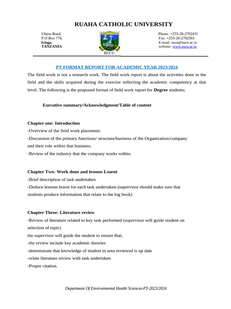 RUCU Environmental Health Field Report | PDF