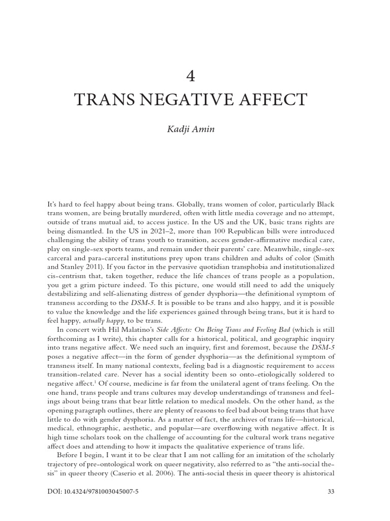 Understanding Trans Negative Affect | PDF | Transgender | LGBTQIA+ Studies
