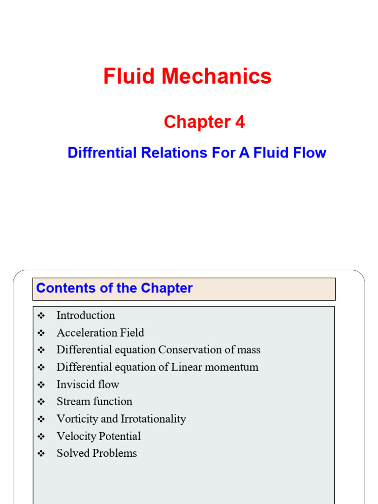 Lecture Note Differential Approachfluid Flow Analysis | PDF | Fluid ...