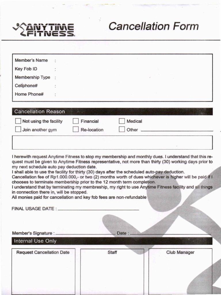 Cancellation Form | PDF