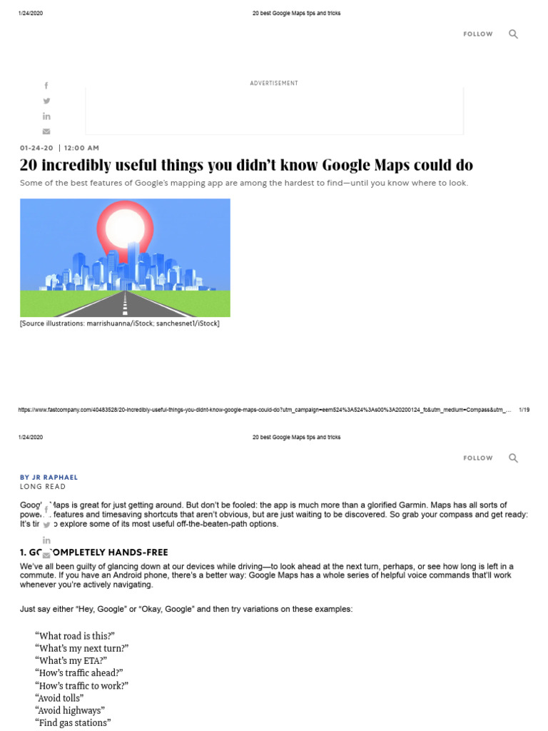20 Essential Google Maps Tips | PDF | Android (Operating System) | Ios