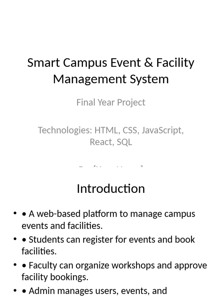 Smart Campus Event Management System | PDF