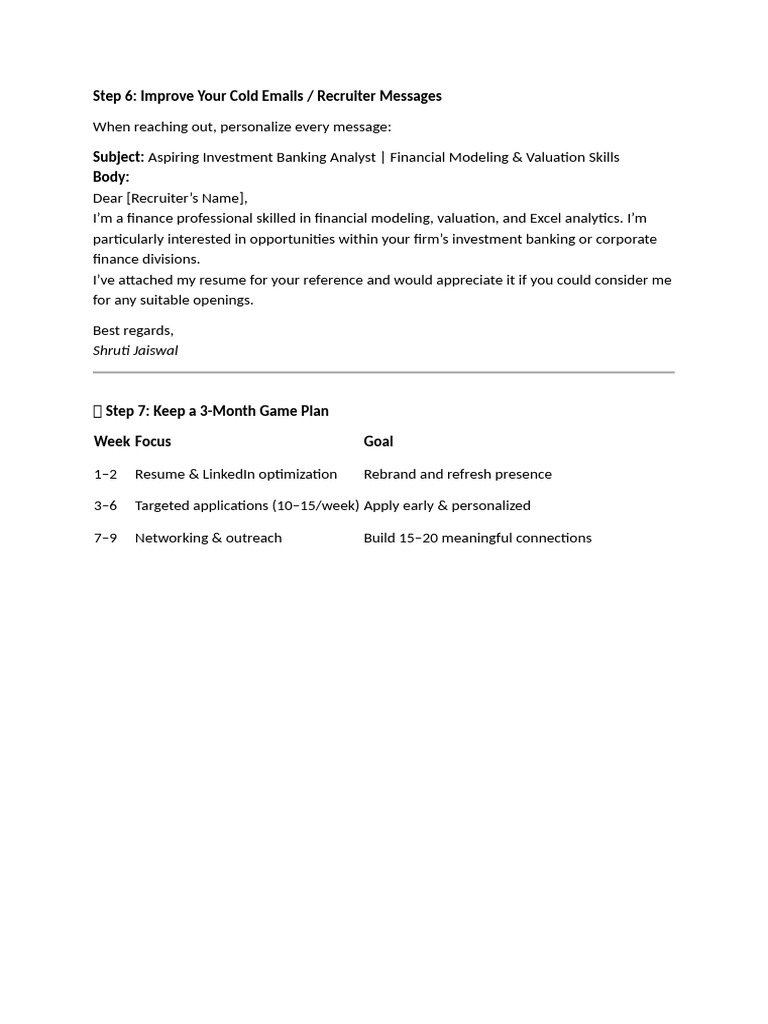 Optimize Cold Emails for Job Recruitment | PDF