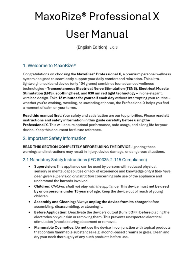 MaxoRize Professional X User Manual English Edition v.0.3 | PDF ...