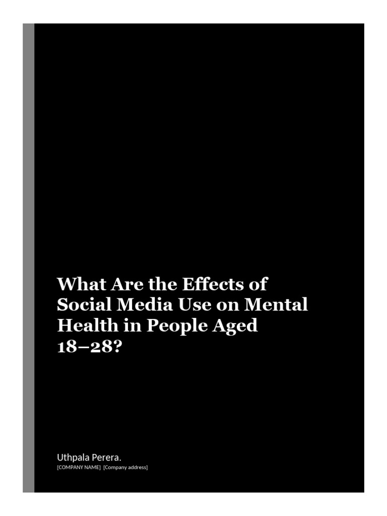 What Are The Effects of Social Media Use On Mental Health in People ...