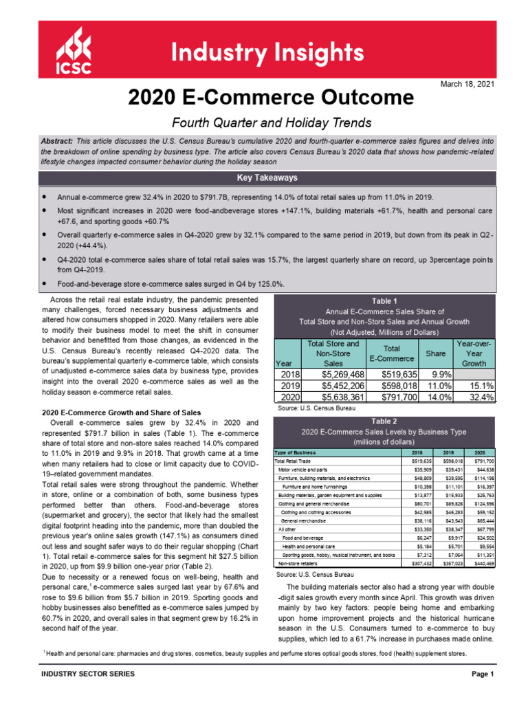 2020 E-Commerce Growth Insights | PDF | Retail | E Commerce