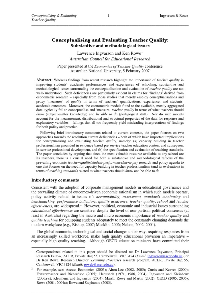 Teacher Evaluation Framework Download Free Pdf Educational