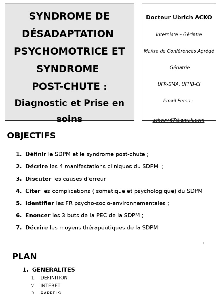 SDPM et Syndrome Post-Chute : Diagnostic et Soins | PDF | Maladie de ...